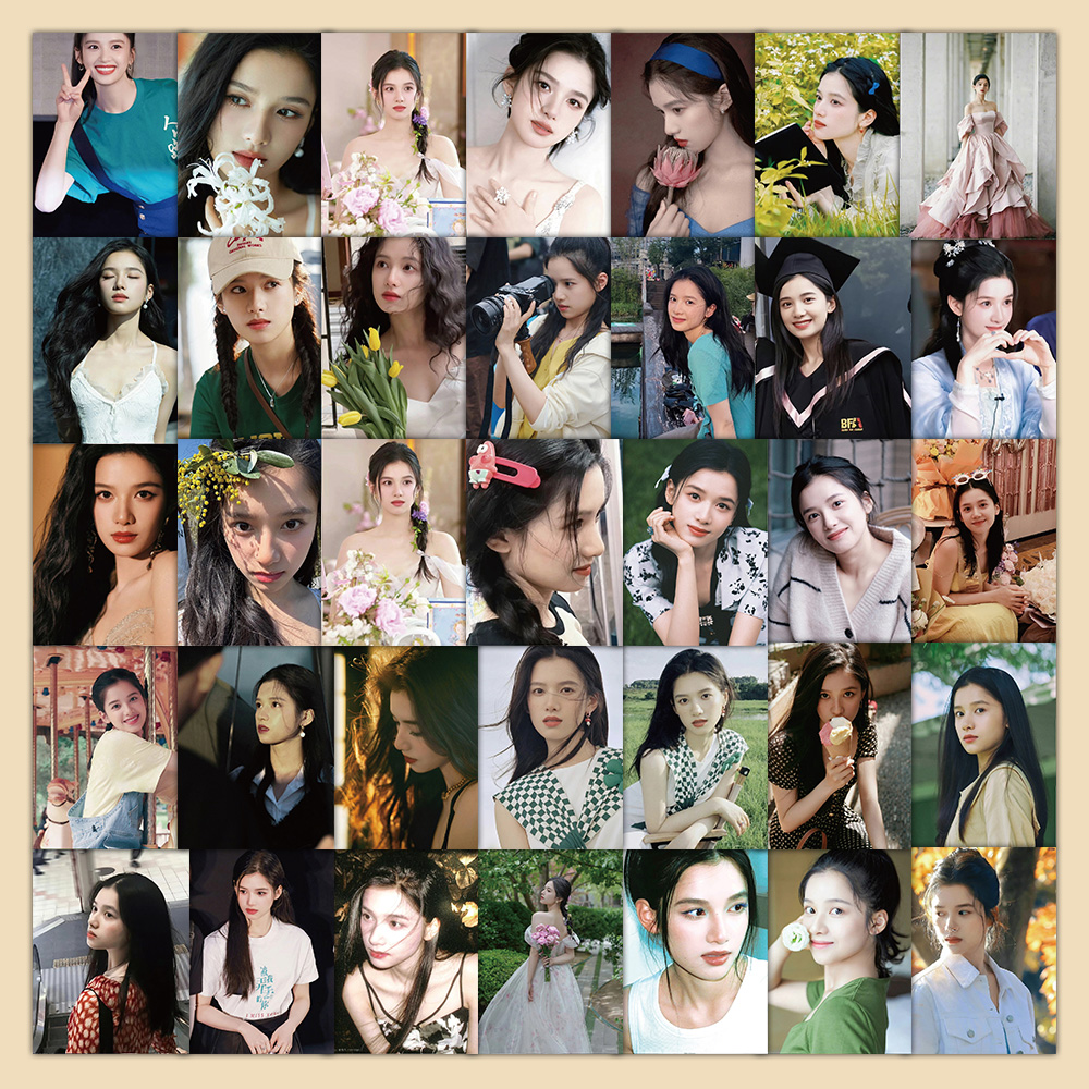 150张演员张婧仪贴纸美女姐姐公主贴画diy手机壳背卡桌面###