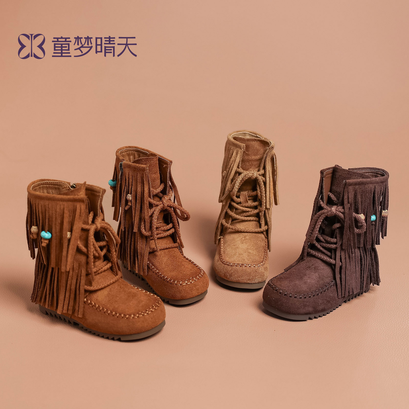 一双耐穿不易坏的儿童靴子