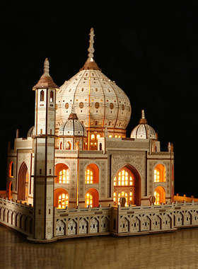跨境印度古建筑拼装手工模型立体拼图 木制城堡创意礼物Taj Mahal