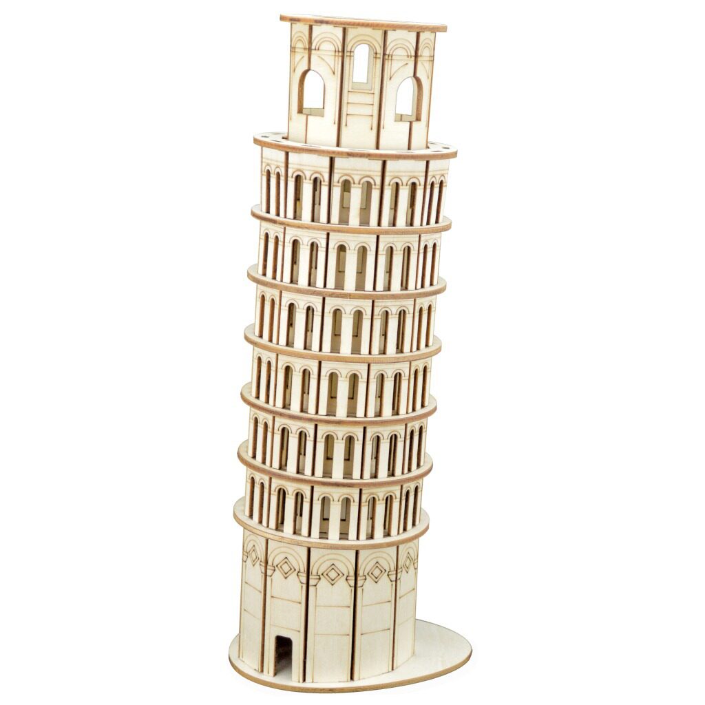 意大利比萨斜塔模型木质立体拼装拼图the Leaning Tower of Pisa