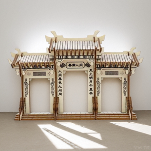 div小屋我 房子diy模型房屋中国古建筑牌坊 小伙伴们创意手工拼装