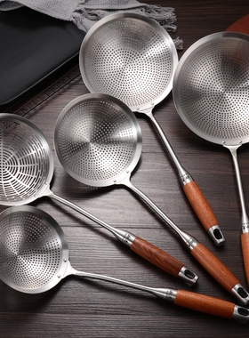 笊篱加厚不锈钢漏勺过滤网捞勺油炸漏网沥油神器耐高温炸篱商用