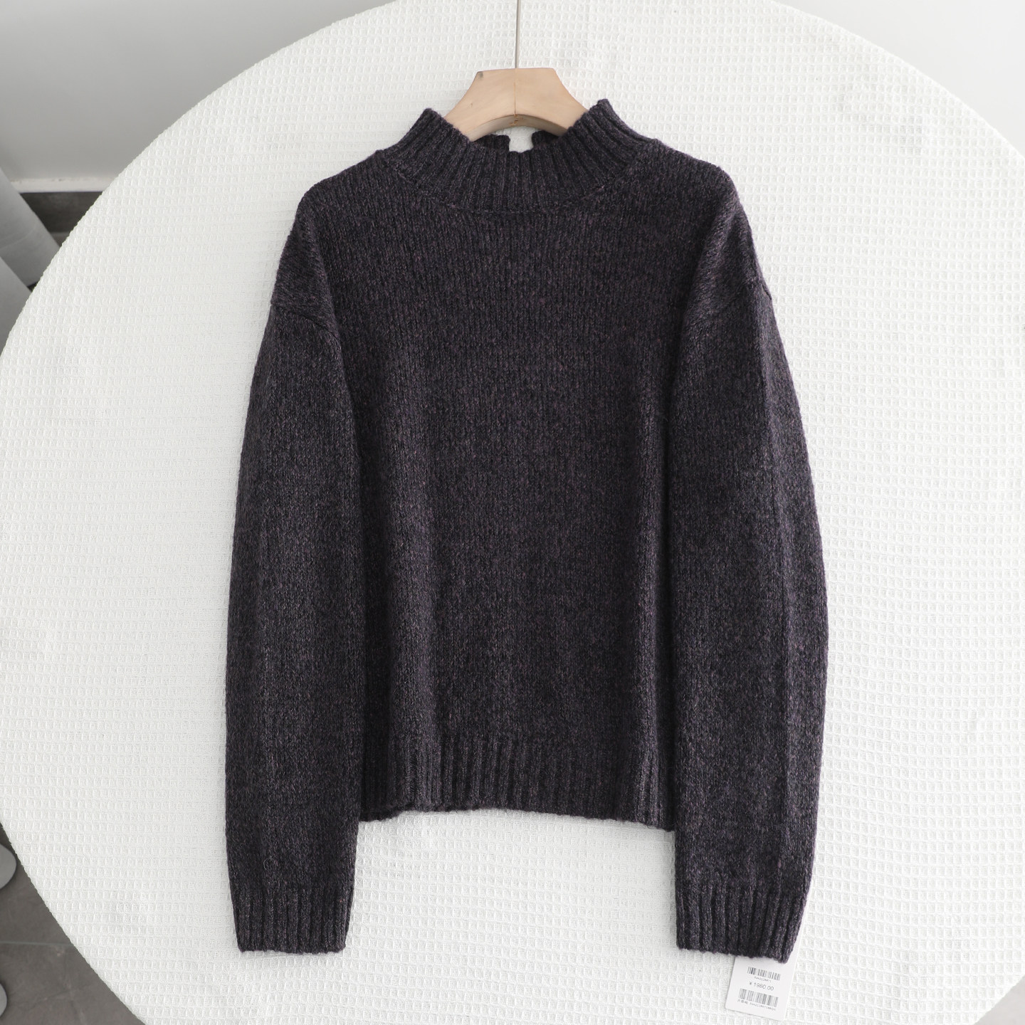 檬系~宽松百搭圆领套头针织毛衣2025秋冬新款显瘦慵懒风紫色上衣,女装/女士精品,毛针织衫,淘宝优惠券,粉丝福利购,淘宝优惠卷