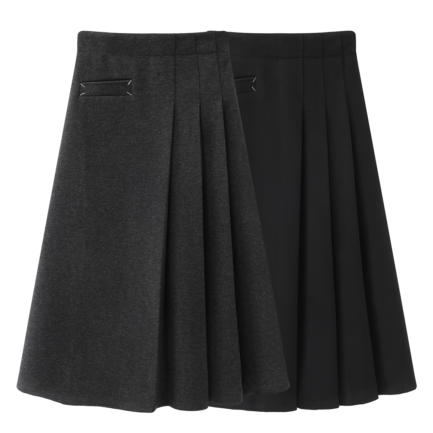 洋气不规则厚呢子百褶裙女2025秋冬新款通勤百搭毛呢A字半身裙女