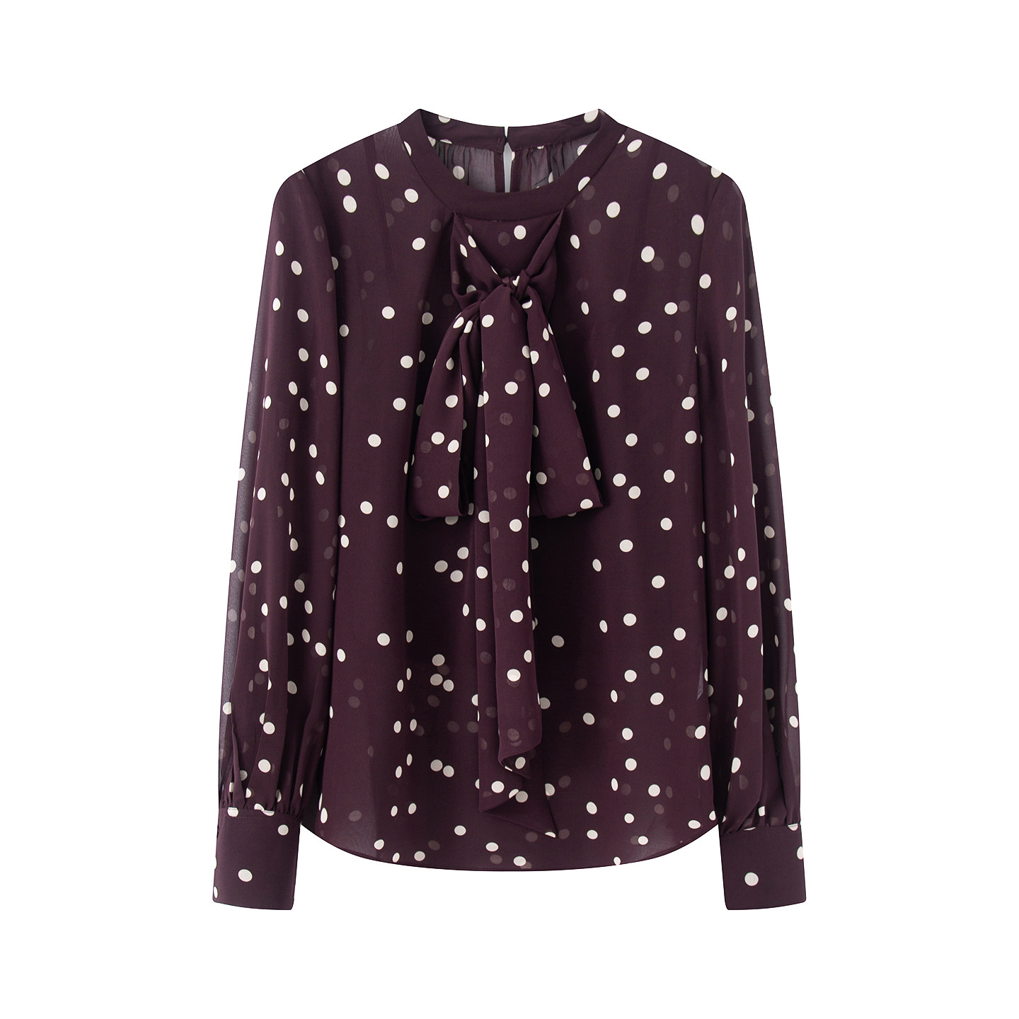 艾系~气质优雅百搭波点飘带领长袖衬衫2026春季新款宽松休闲上衣,女装/女士精品,衬衫,淘宝优惠券,粉丝福利购,淘宝优惠卷