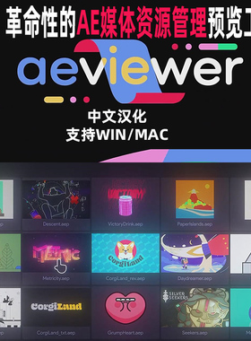 AE脚本-AEViewer AE素材一键快速预览导入项目媒体应用管理工具