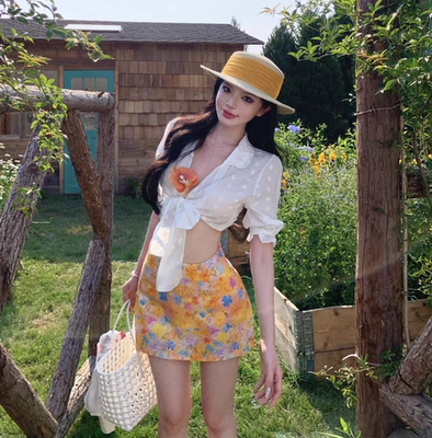 泳衣女款夏季多巴胺分体比基尼四件套纯欲辣妹海岛度假泡温泉泳装