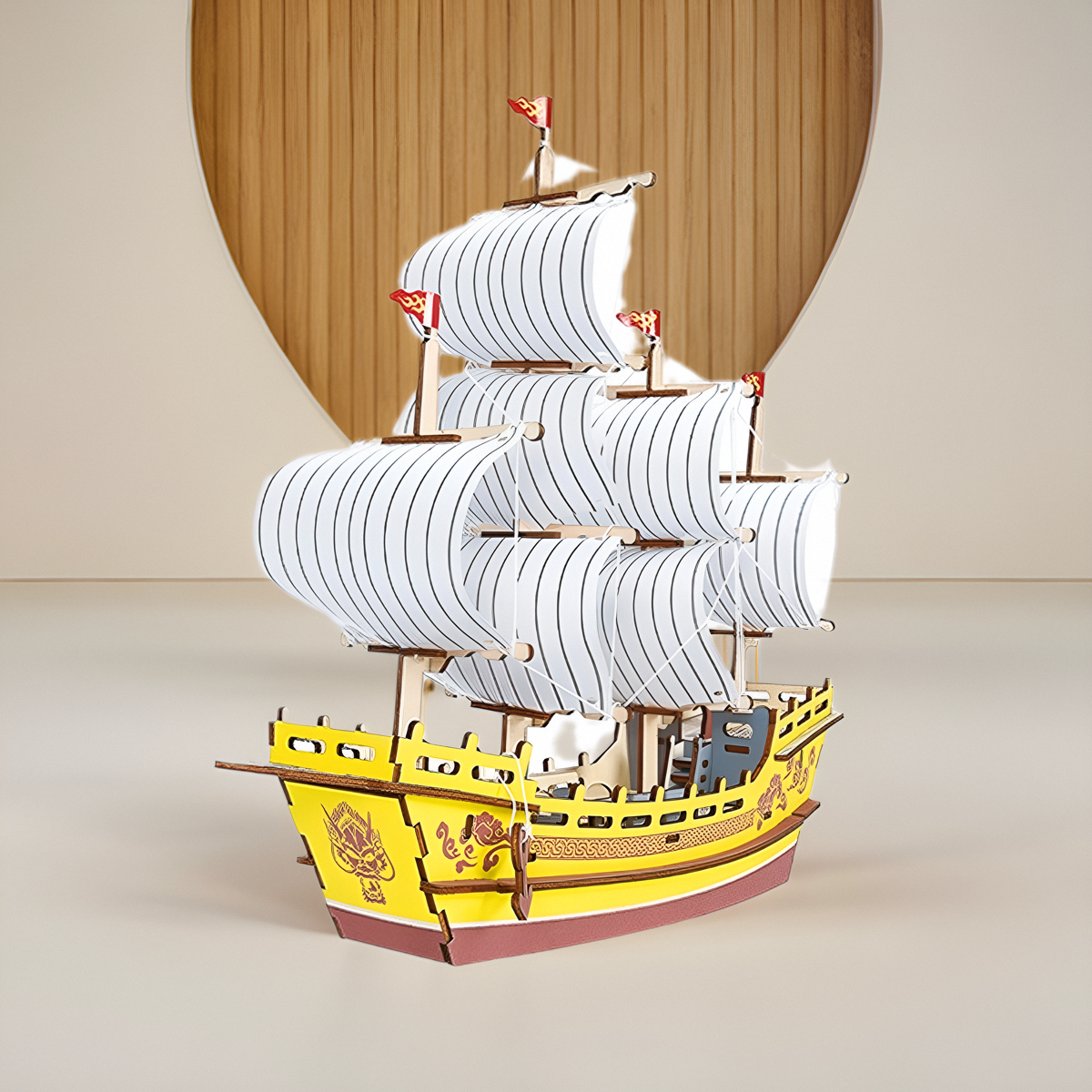 丝绸商船模型木质立体拼图