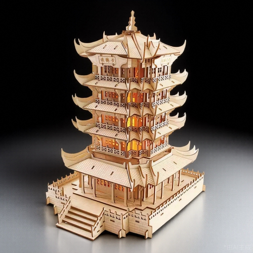 3D木质制立体拼图DIY手工制作