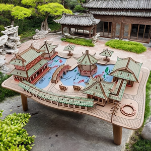 苏州园林模型手工古风建筑拼图