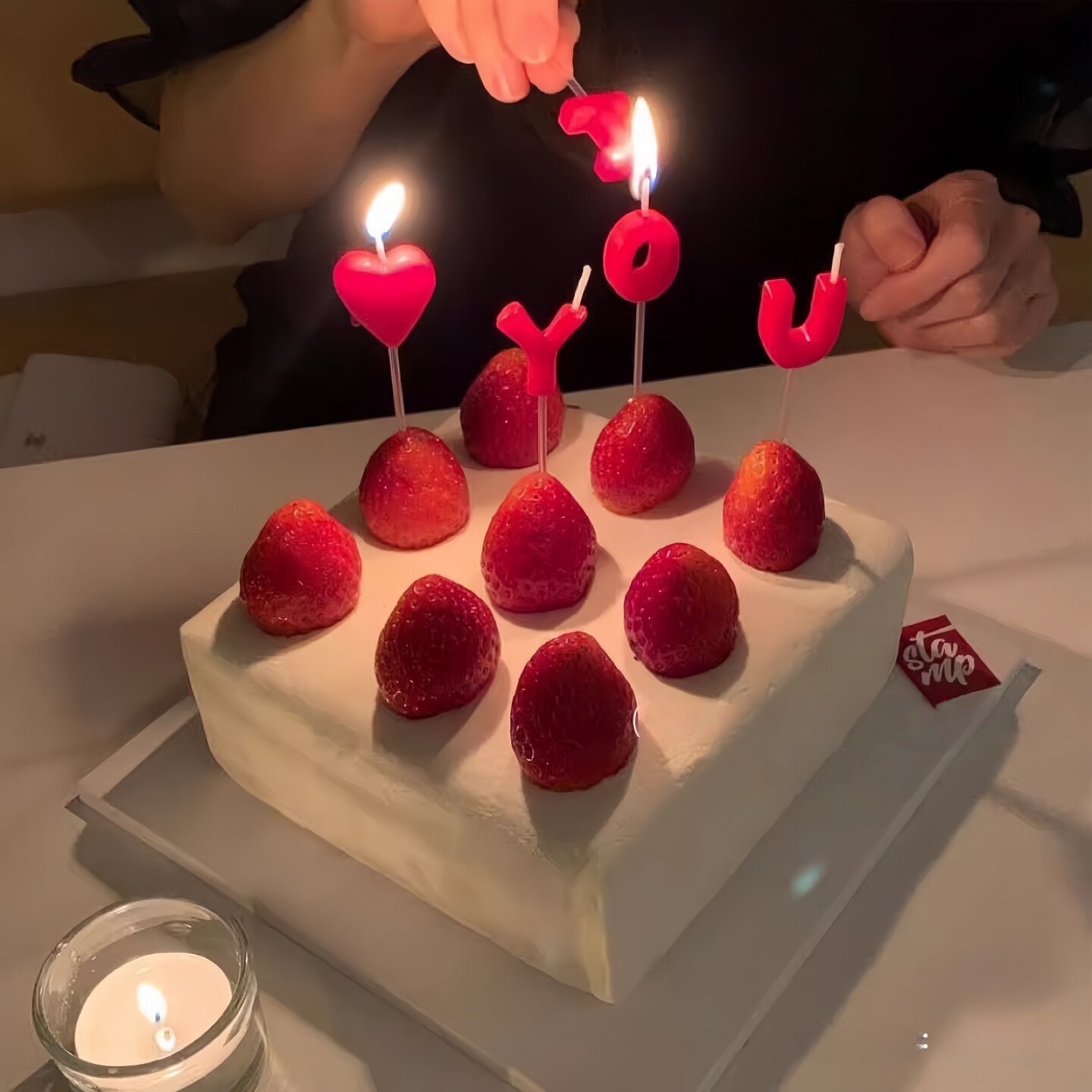 iloveyou红色我爱你纪念日蛋糕