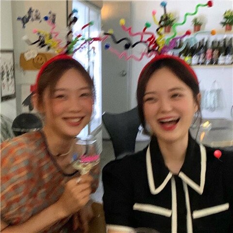 弹簧卷卷表演自拍直播网红发箍