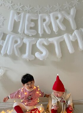 MERRYCHRISTMAS白色圣诞快乐气球