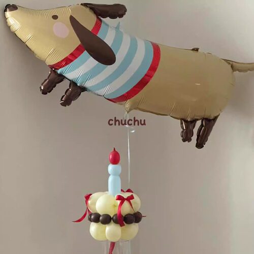 腊肠狗气球生日派对装饰场景布置