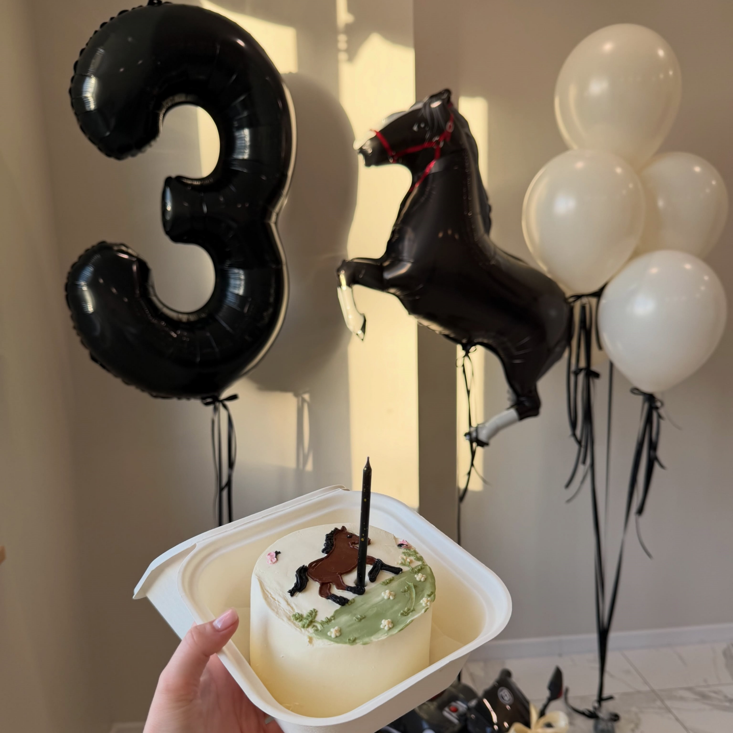 黑马卡通动物铝膜球男孩生日套餐