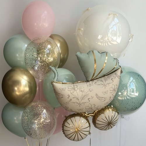 宝宝婴儿车卡通铝膜气球派对用品