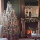 diy圣诞树装 饰ins雨丝挂饰银色长条流苏拉花门店橱窗美陈艺术陈列