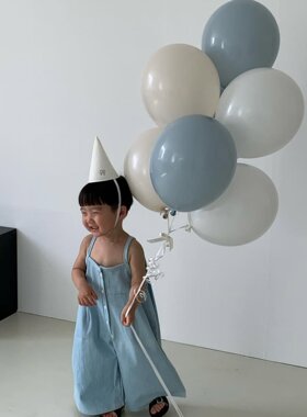 冷色系雾霾蓝色乳胶气球派对装扮