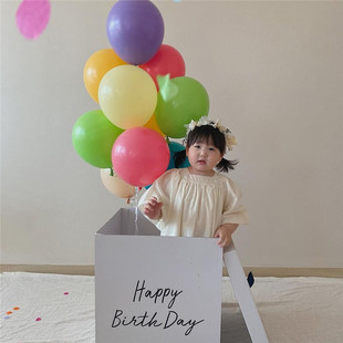 彩色糖果色乳胶气球飘空氦气球宝宝生日派对装饰儿童写真拍照道具