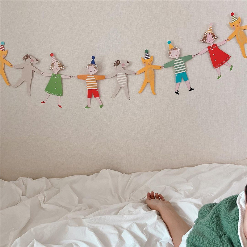 卡通人物拉旗派对旗帜生日装饰