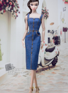 [M-201906-34]吊带裙/FR Momoko Barbie Blythe OB Mico 娃衣