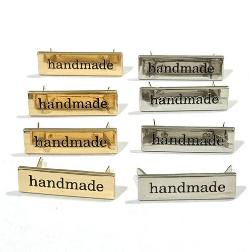 高档DIY手工英文handmade金属插牌插扣箱包饰品服装手作标牌五金