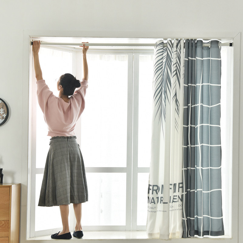 免打孔窗帘杆卧室伸缩杆单杆晾衣架罗马杆伸缩安装阳台挂衣晾衣杆