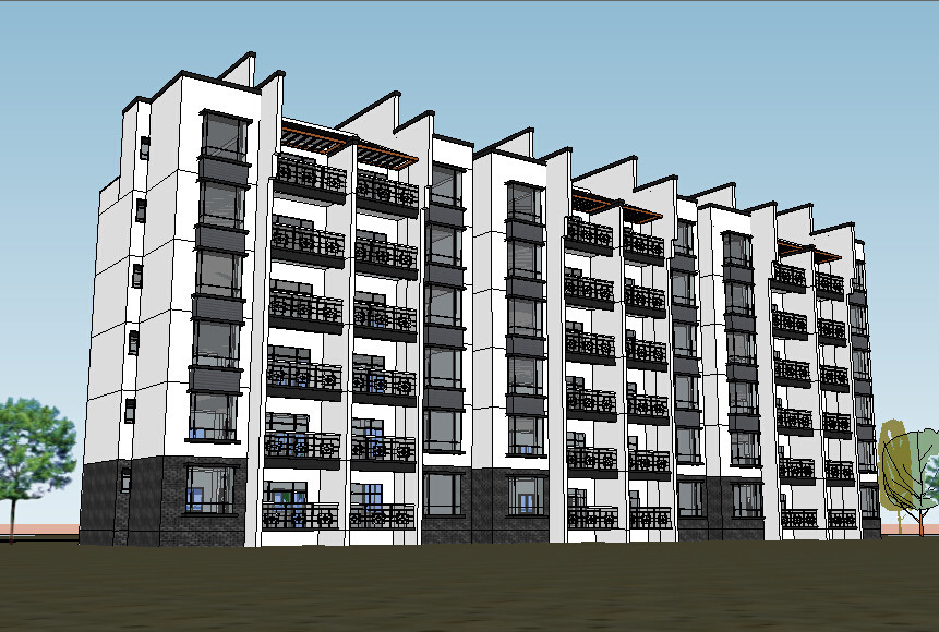 中式多层SU草图大师建筑模型sketchup设计素材资料组件库SKP模型