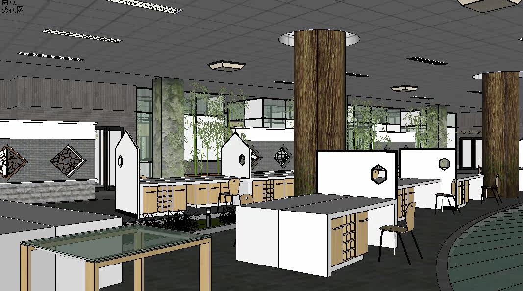 办公空间设计草图大师SU模型 sketchup设计素材源文件skp模型库