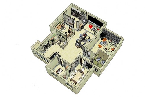 办公空间室内草图大师SU模型 sketchup设计素材源文件skp模型库