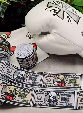 HUMOR PUNCH艺术涂鸦设计 美金拳击绑带 泰拳散打格斗缠手 缠带