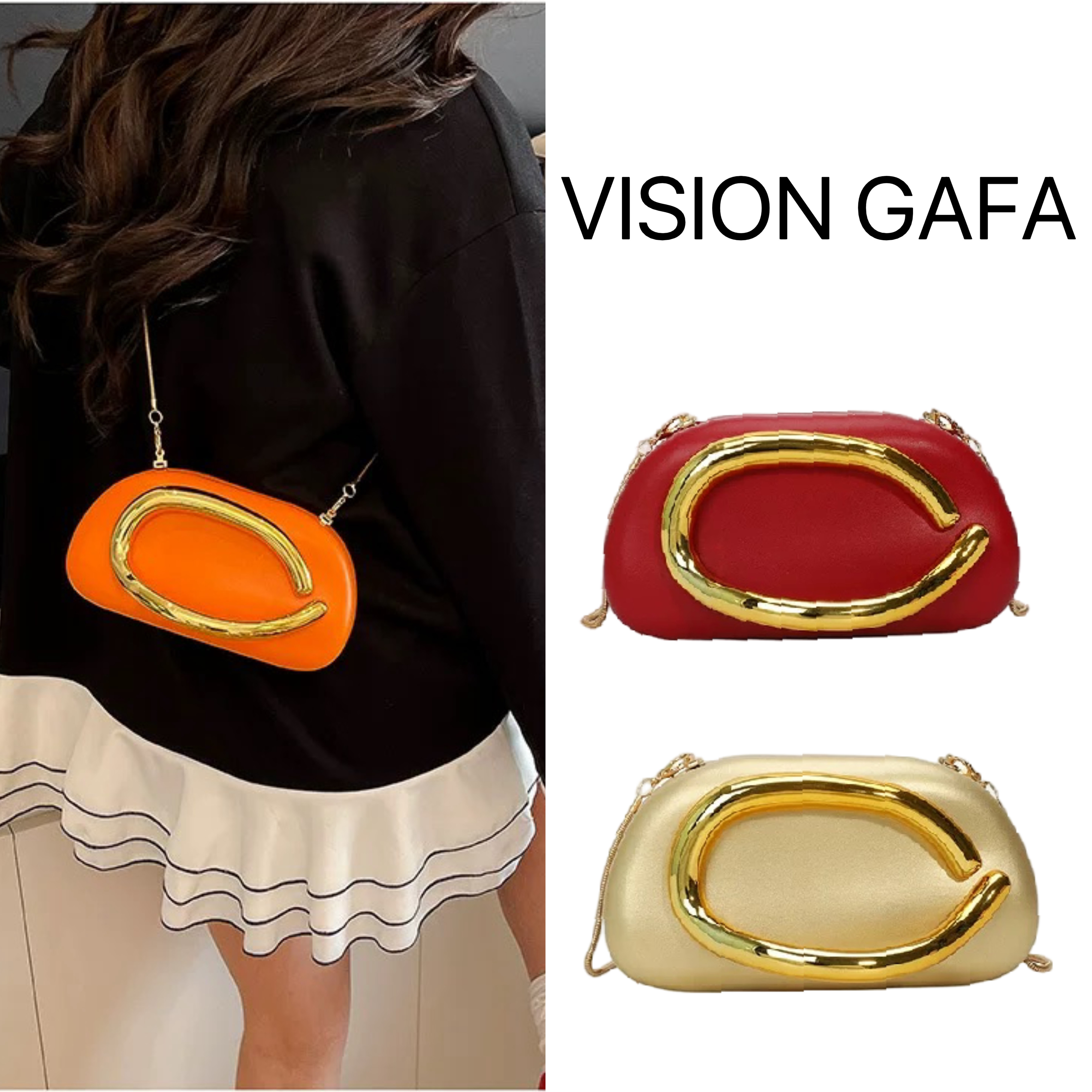 2025新款手拿包金属装饰手挽包欧美跨境个性晚礼服链条斜挎包bags