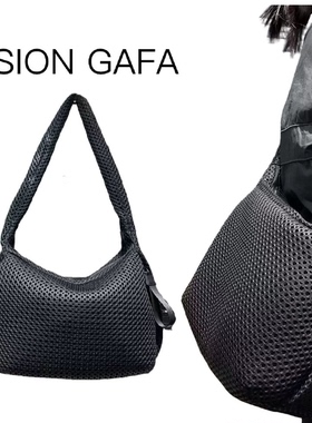 跨境temu速卖通专供时尚网面轻便斜挎包大容量衍缝无性别风单肩包