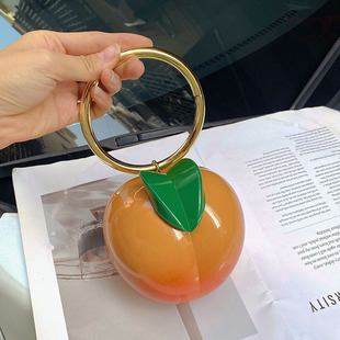 可爱创意柿子桃子水果形状盒子包小众设计零钱口红手提圆环斜挎包