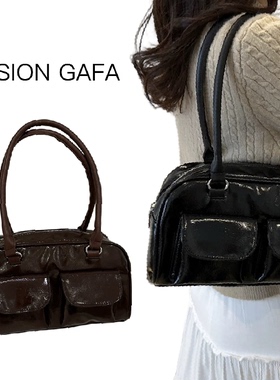 小众腋下包包女2025新款潮时尚复古托特包百搭大容量红色通勤