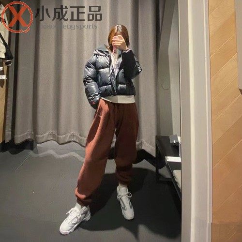 耐克女子高腰摇粒绒束脚长裤