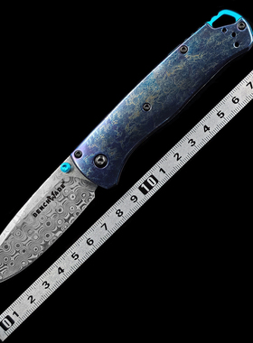 蝴蝶BM535闪电纹钛合金柄户外露营家用便携EDC水果刀工具刀