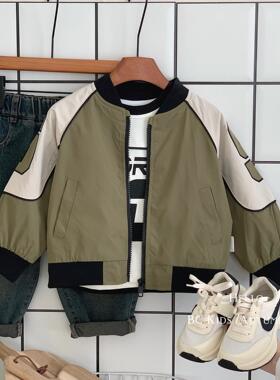 儿童外套邦诚2025秋季男女童新品字母夹克休闲开衫三防外套G0523