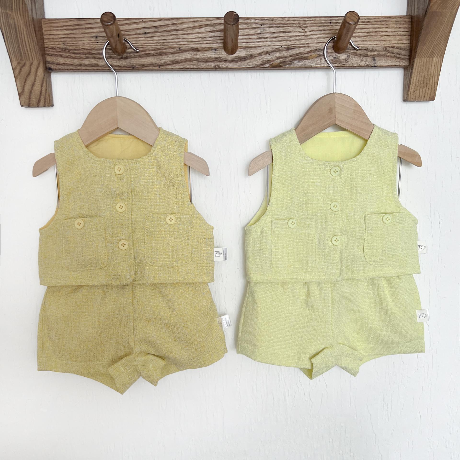 ins秋装新品女童小西服婴童宝宝可爱开衫小马甲+短裤帅气西装套装