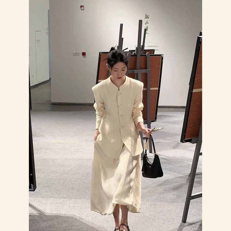 法式新中式国风西装套装连衣裙改良旗袍高级感小香风女装早