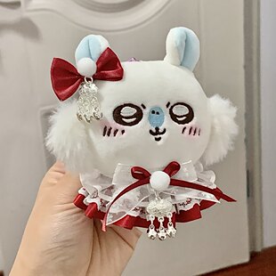 日本chiikawa新年娃衣公主红裙子小脚飞鼠吉伊卡哇莫莫咖毛绒公仔