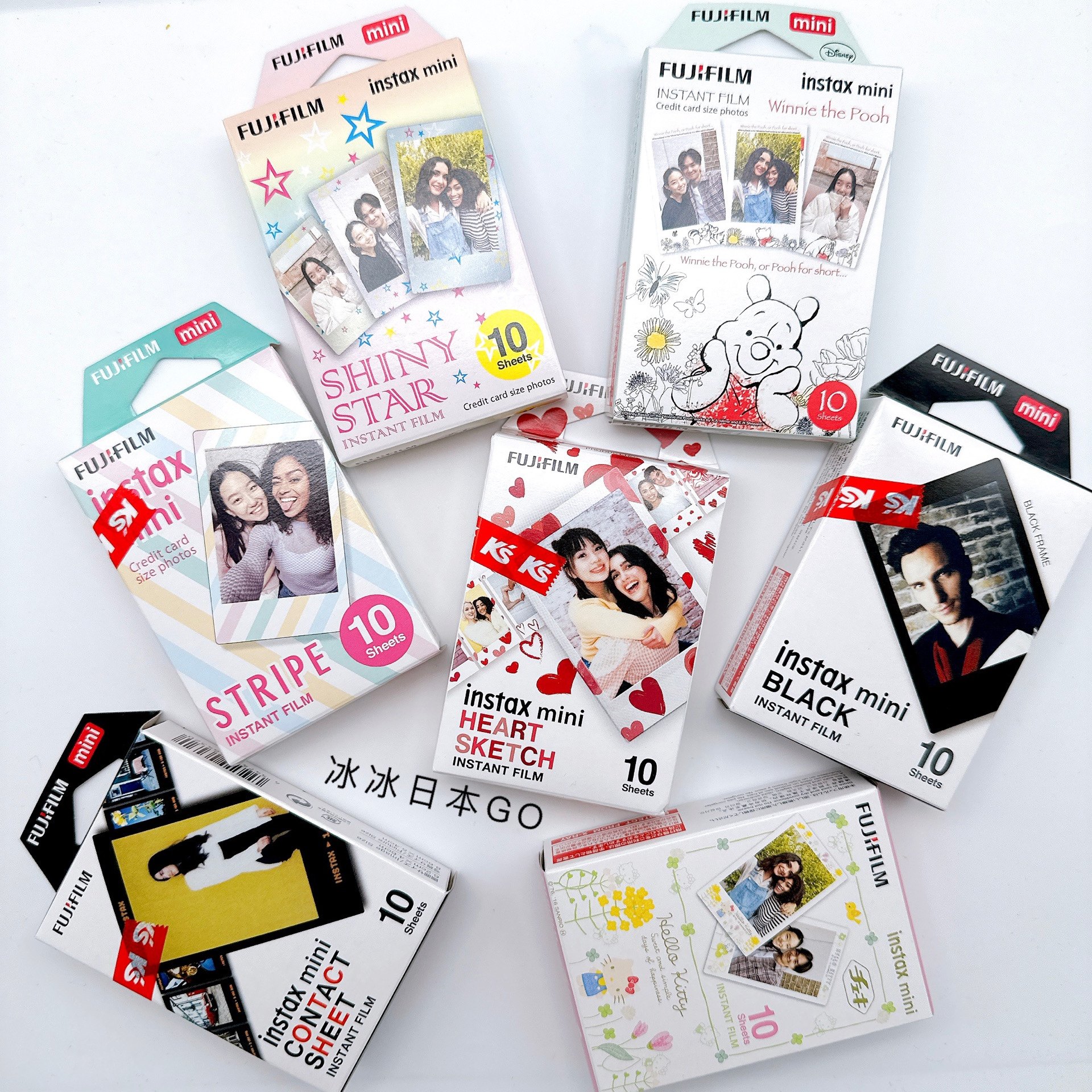 现货日本富士拍立得相纸mini系列 mini90 mini25 花色3寸通用相纸