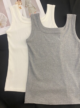 妃子纪8307新款时尚方领背心女春夏薄款修身显瘦内搭外穿无袖上衣