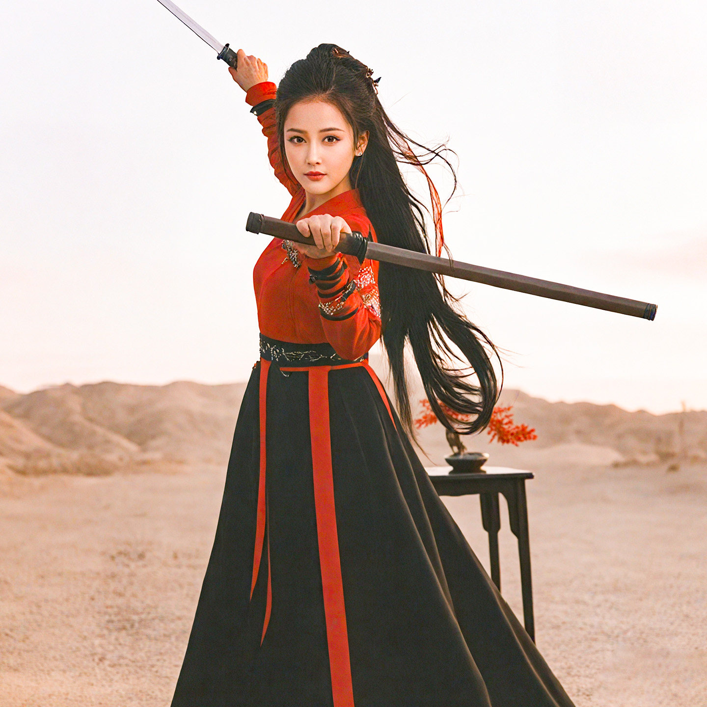 高档汉服女侠中国风花木图片