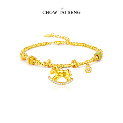 周大生纯银生肖马女手链