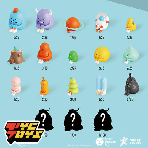 【TYCTOYS】现货 SML STICKY MONSTER 黏黏怪物研究所 坐姿 盲盒