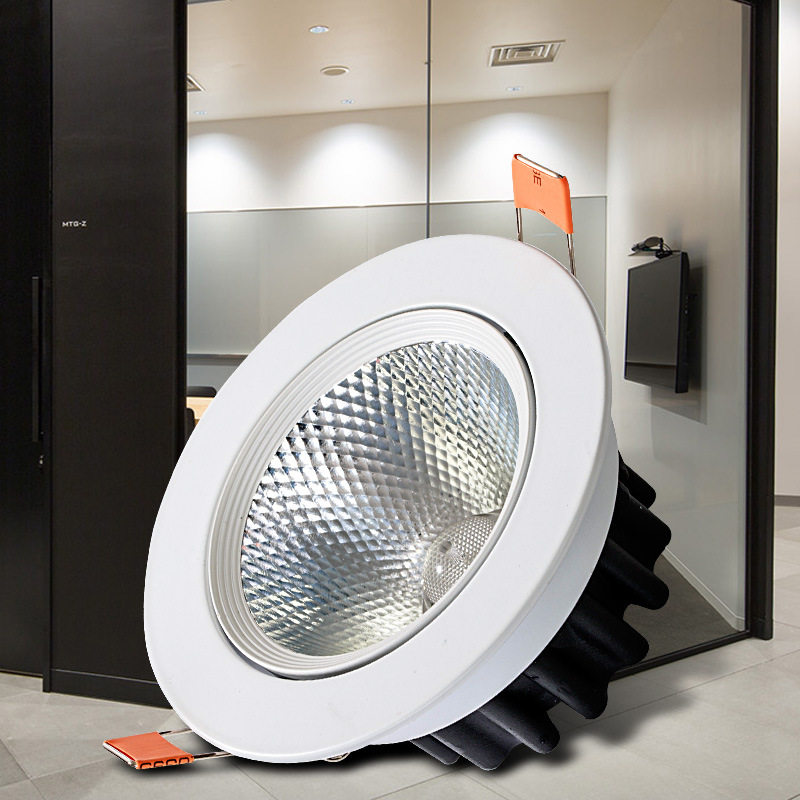 射灯客厅吊顶过道墙走廊天花灯3w开孔7.5背景cob牛眼灯嵌入式