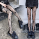 渔网袜暗黑风蜘蛛线条黑丝薄款 Fishnet Stockings 打底袜镂空丝袜