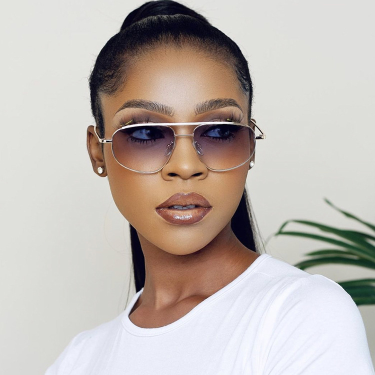 Women Sunglasses Men双梁蛤蟆镜女太阳镜椭圆金属欧美男情侣墨镜