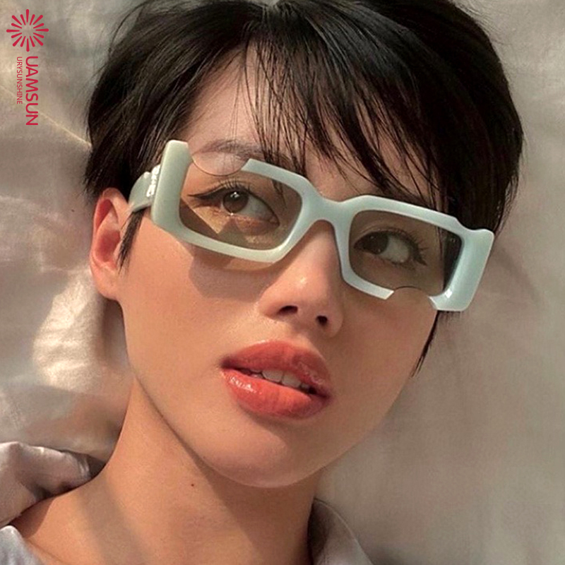 2023 Women Hip hop Sunglasses 欧美太阳镜女嘻哈个性薄荷绿墨镜